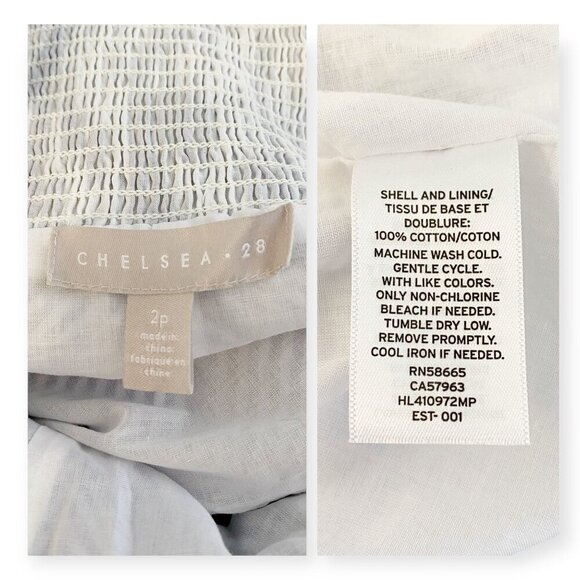 Chelsea28 Stripe Ruched Cotton Dress, size 2, Blue, White Stripe, New with tag - Picture 7 of 15